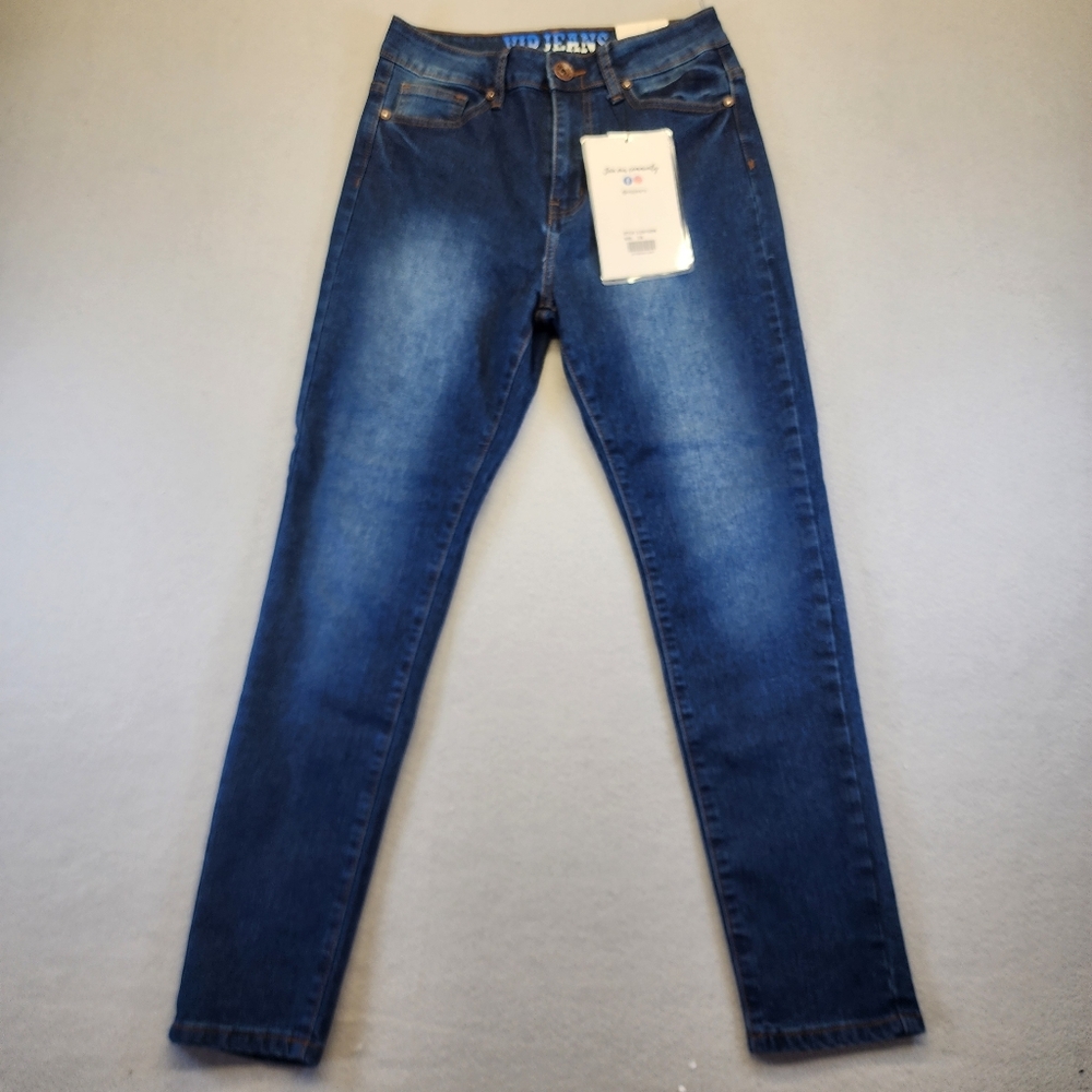 VIP Jeans Essentials Sculpting Stretch Blue Denim Skinny Jeans Size 7/8 NWT